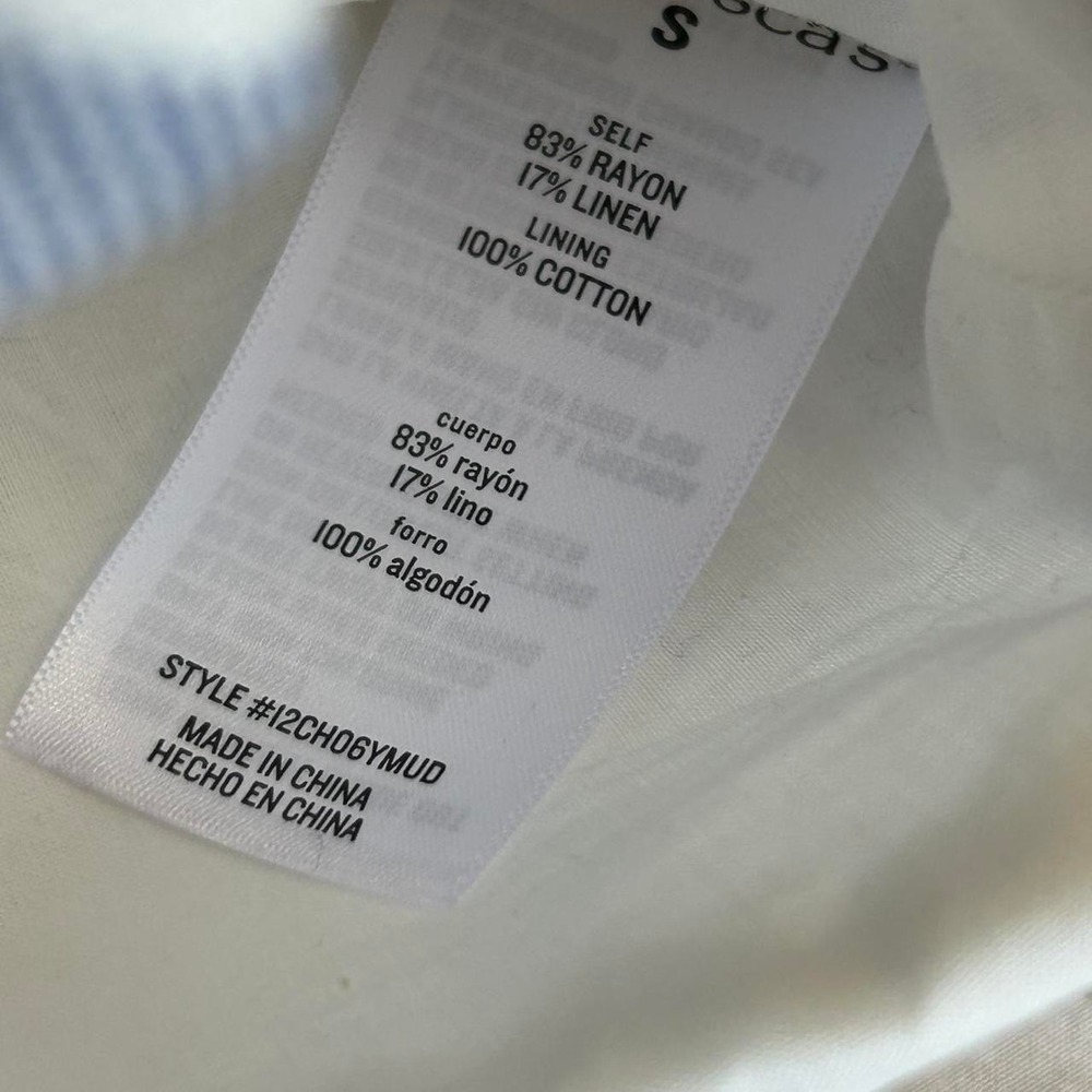 NWT Francesca's white and blue striped vest with button front - Picture 3 of 4